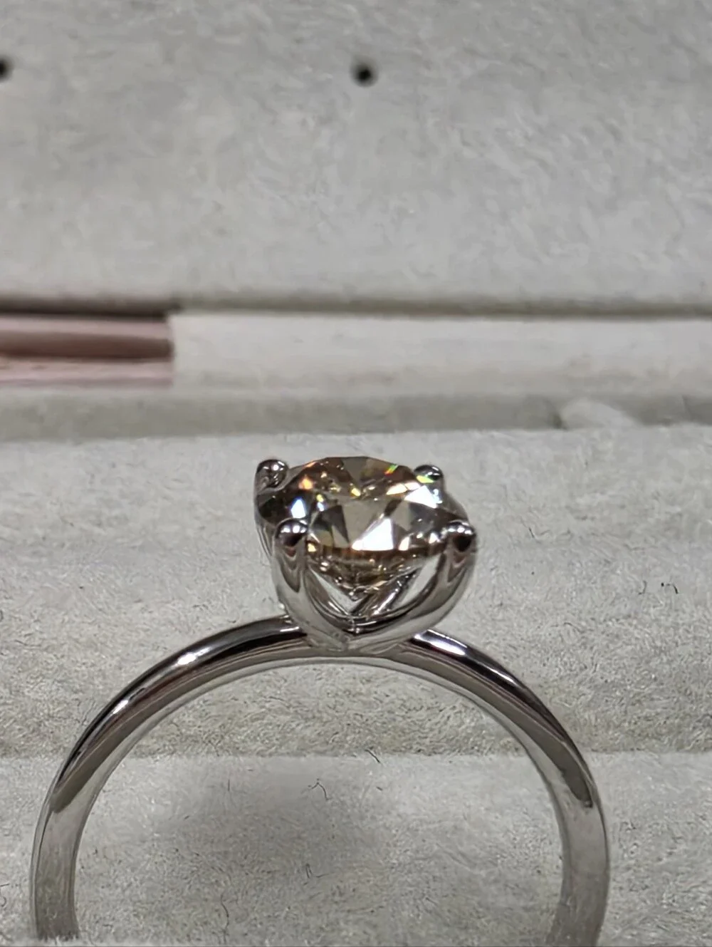 1.50ct. Champagne Diamond Solitaire Ring In 14kt. White Gold